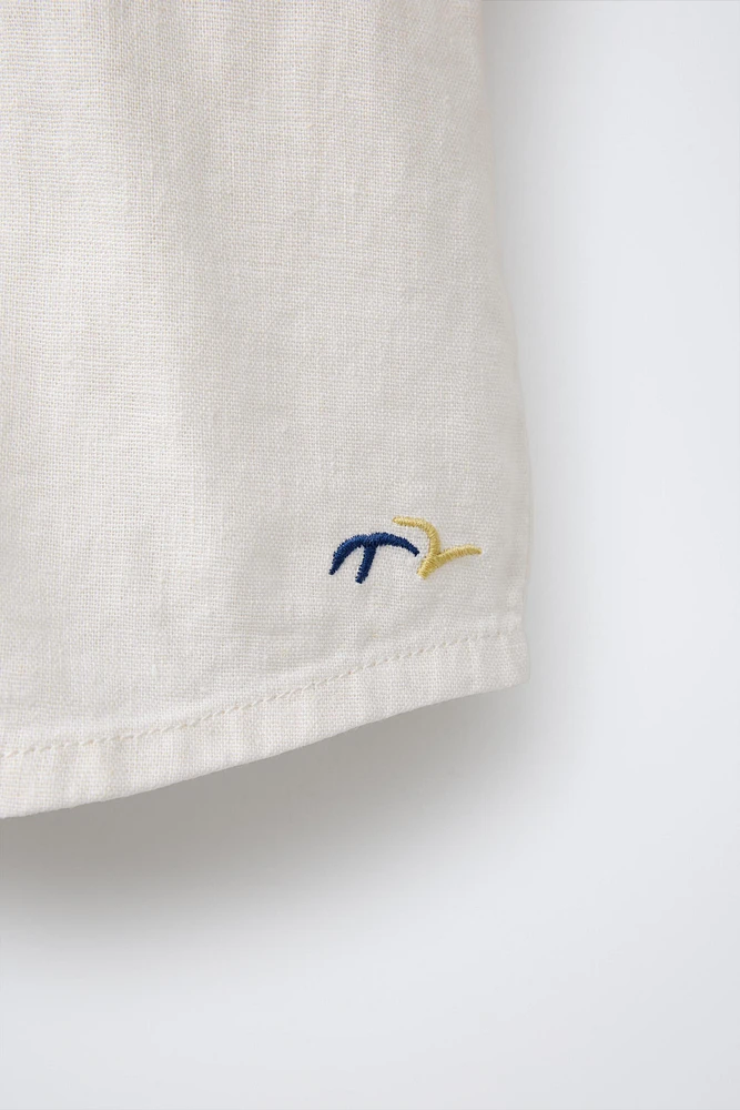 LINEN-BLEND SHIRT WITH POCKETS