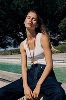 WIDE LEG PAPERBAG PANTS