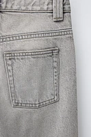 WASHED EFFECT WIDE LEG JEANS
