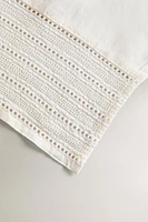 HEMSTITCHED LINEN BATH TOWEL