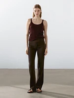 Sleeveless 100% cotton knit T-shirt
