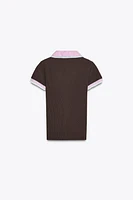 RIBBED PETER PAN COLLAR TOP