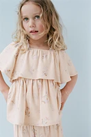 LINEN RUFFLE BLOUSE
