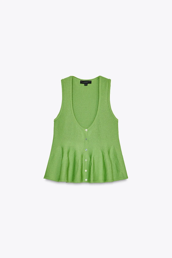 KNIT PEPLUM TOP