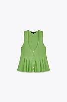 KNIT PEPLUM TOP