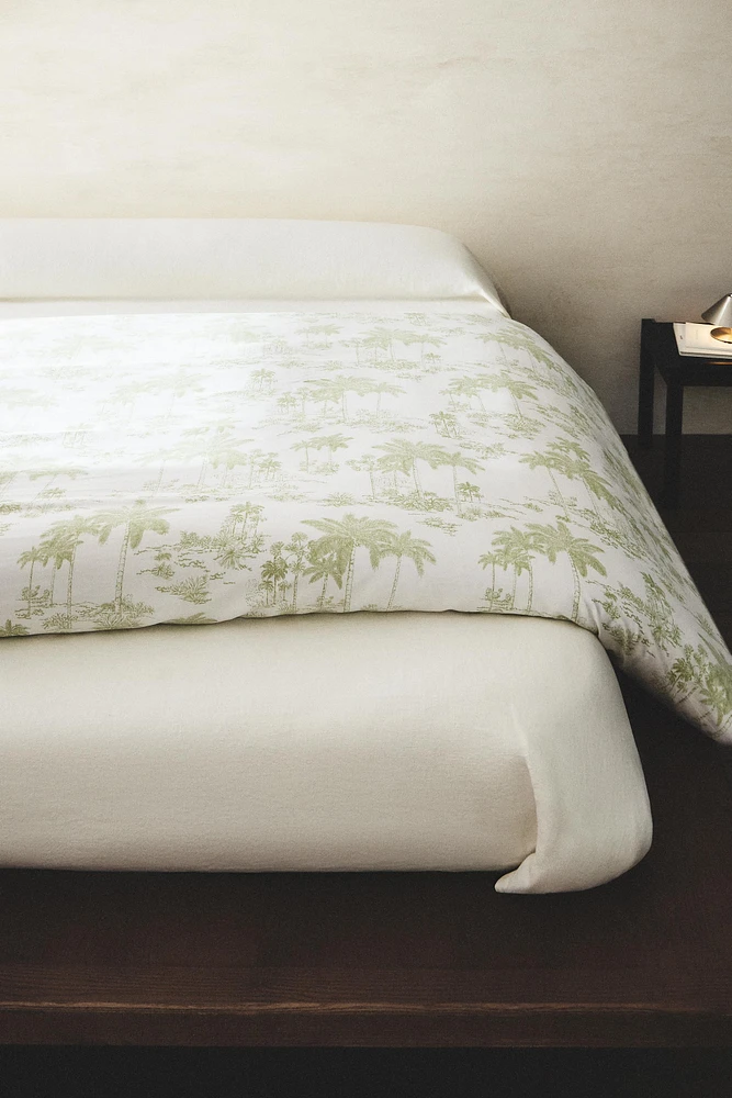 HOUSSE DE COUETTE SATIN TOILE JOUY PALMIERS