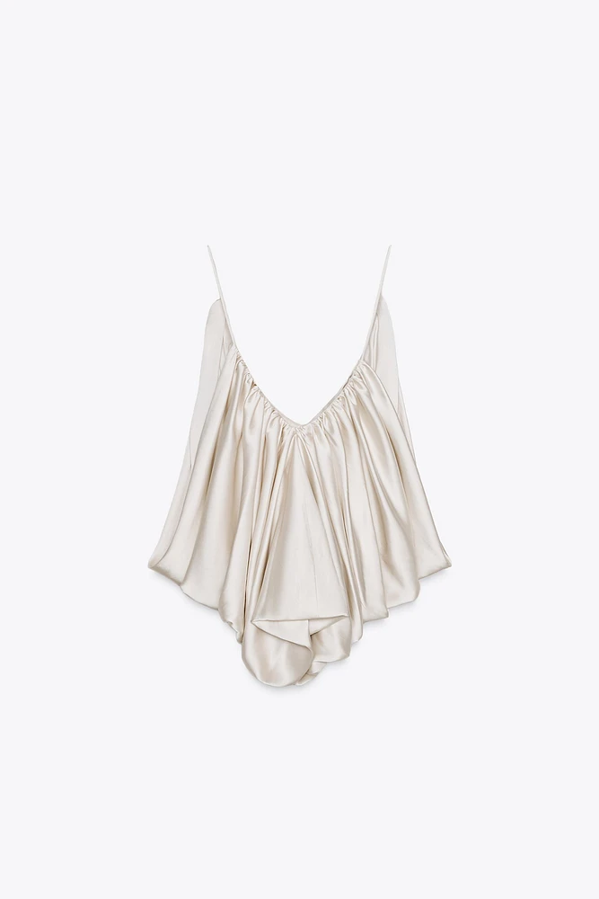 ZW COLLECTION DRAPED SATIN EFFECT TOP