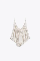 ZW COLLECTION DRAPED SATIN EFFECT TOP