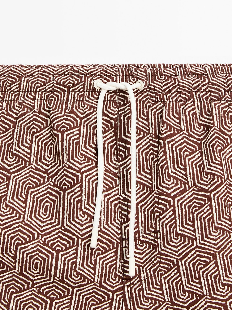 Regular fit printed swimming trunks