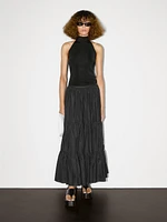 Halter top with tied neck detail