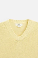 V-NECK STRUCTURED SWEATER