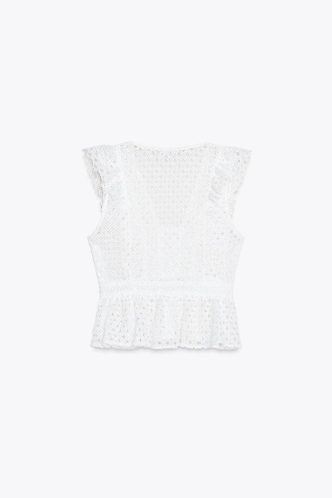 TOP AVEC BRODERIES PERFORÉES
