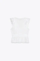 TOP AVEC BRODERIES PERFORÉES