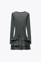WASHED-EFFECT RUFFLED DRESS