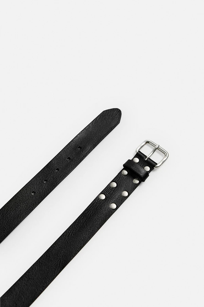 STUDDED LEATHER BELT