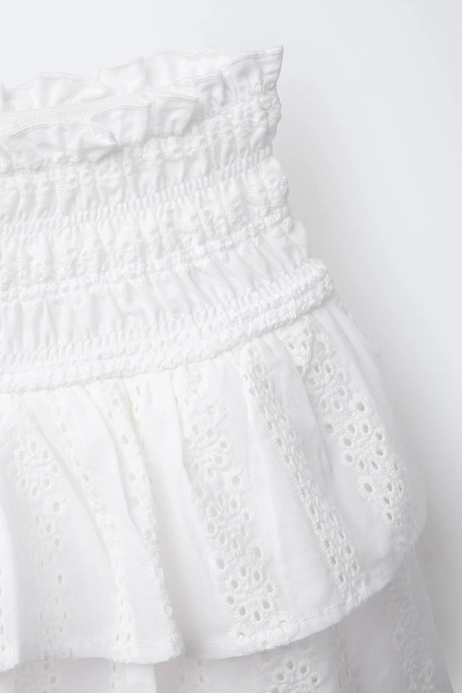 JUPE-SHORT SCHIFFLY À VOLANTS