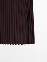 Long pleated flared skirt