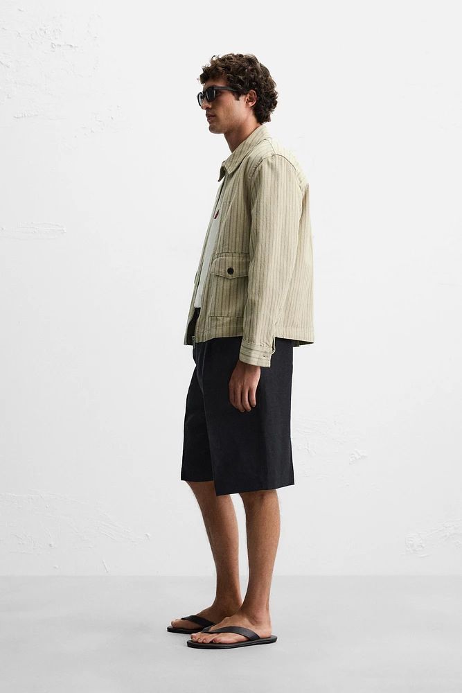 HERRINGBONE STRIPE OVERSHIRT