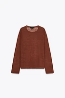LINEN BLEND KNIT SWEATER