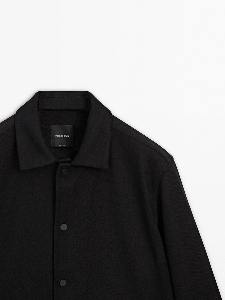 Wool blend buttoned jacket