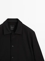 Wool blend buttoned jacket