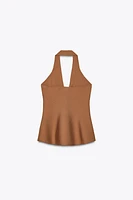 HALTER PEPLUM TOP