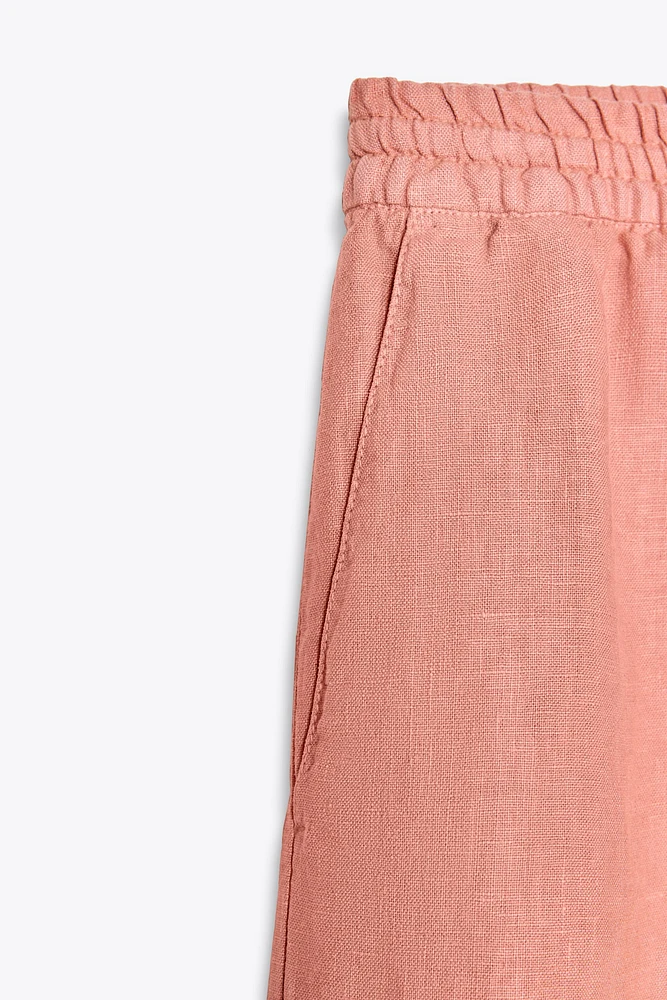 ZW COLLECTION 100% LINEN LONG BERMUDA SHORTS