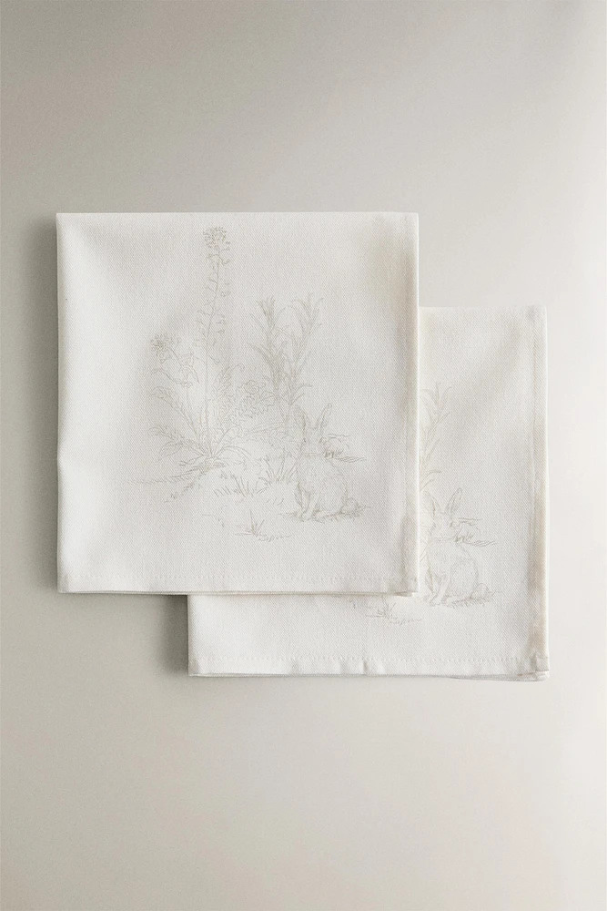 SET OF PRINTED COTTON NAPKINS (SET OF 2)
