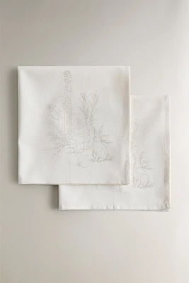 SET OF PRINTED COTTON NAPKINS (SET OF 2)
