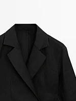 100% linen blazer with tie