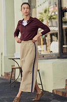 SIDE STRIPE MIDI SKIRT