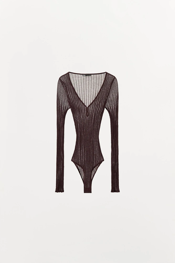 BODY EN MAILLE FINE CÔTELÉE