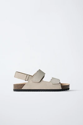TWO STRAP SUEDE SANDALS