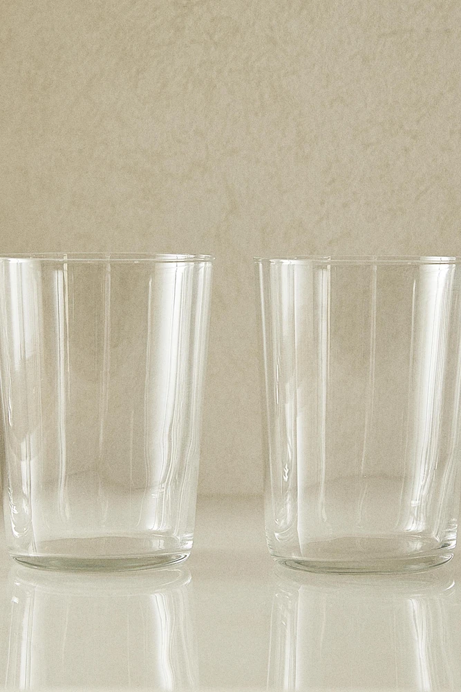 SET OF TALL GLASS TUMBLERS (SET OF 4