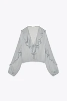 RUFFLED FLOWY BLOUSE