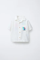 PRINTED LINEN BLEND SHIRT
