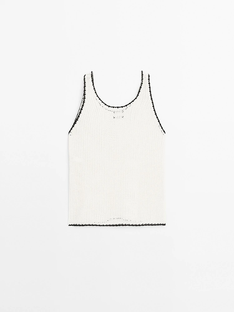 Top crochet bretelles 100 % coton