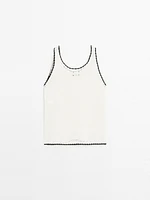 Top crochet bretelles 100 % coton