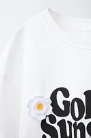 T-SHIRT INSCRIPTIONS FLEURS CROCHET