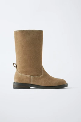 SPLIT LEATHER BOOTS