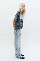 RIPPED STRAIGHT JEANS