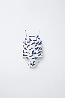 1-6 ANS/ MAILLOT DE BAIN TEXTURÉ À IMPRIMÉ ANIMAL