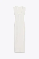 ROBE MI-LONGUE CÔTELÉE À BOUTONS