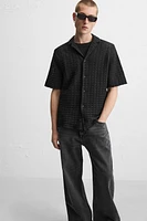 TEXTURED WEAVE KNIT SHIRT