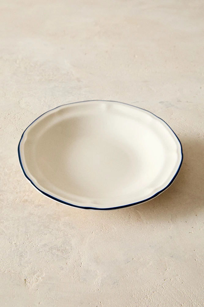 SOUP PLATE WITH GREEN RIM