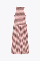 GINGHAM MIDI DRESS