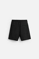 WRINKLED EFFECT JACQUARD BERMUDA SHORTS