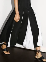 Long flowing linen blend dress