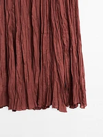 Long 100% cotton pleated skirt
