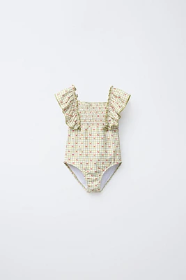 1-6 YEARS/ GINGHAM CHECK CHERRY SWIMSUIT